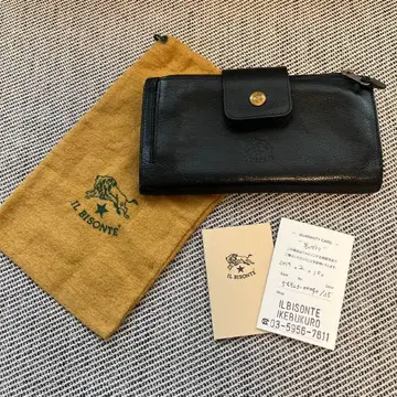 IL BISONTE 블랙 장지갑 수납 가방 포함