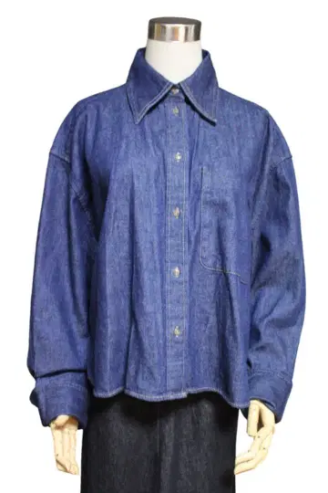 BR GAP 갭 데님 셔츠 블루 L 드롭 숄더 ris