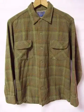 60s 빈티지 펜들턴 옴브레 체크 박스 셔츠 M