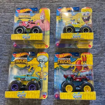 주말 가격 인하 새상품 Hot Wheels 몬스터 트럭 스펀지밥 4세트