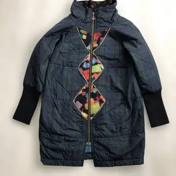 삿포로 브랜드 트럼프 trump 네이비 체크 무늬 코트