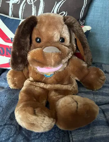 DAKIN 플레이트 택 포함 빈티지 강아지 봉제 인형 퍼펫! 쇼와 레트로