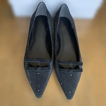 RANDA 미니 리본 플랫 펌프스 25 BLACK