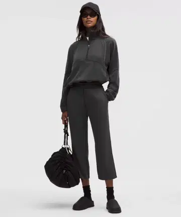 룰루레몬 HR 스트레이트 레그 팬츠 다크 그레이 와이드 팬츠