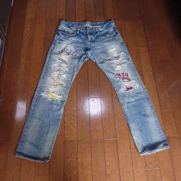 HYSTERIC GLAMOUR CPR 가공 걸 데님 팬츠