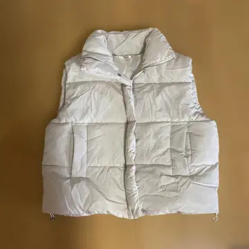 2PINK 화이트 다운 베스트 민소매