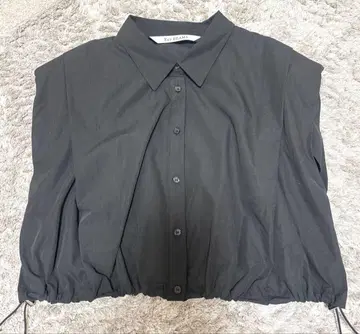 Ray BEAMS 숄더 패드 프렌치 슬리브 셔츠 블랙