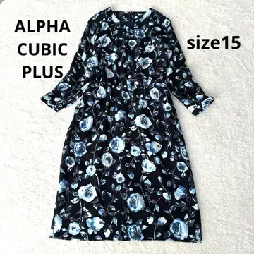 새상품급 알파 큐빅 빅 사이즈 꽃무늬 원피스 3L 롱 블랙