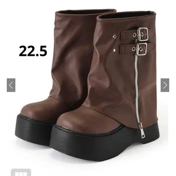 grl 더블 벨트 가죽 부츠 브라운 ci596