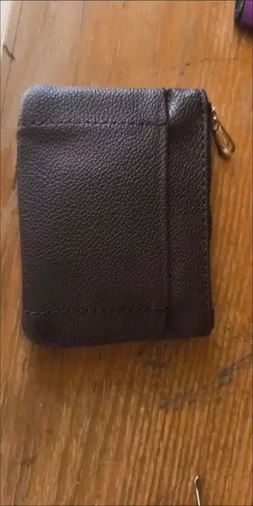 다크 퍼플 가죽 코인 케이스