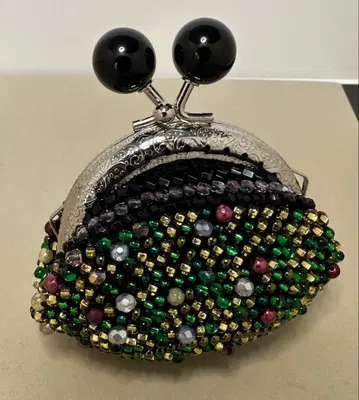 앤티크풍 비즈 가마구치 동전.소품함