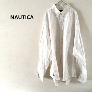 NAUTICA 긴팔 셔츠 화이트 빅 사이즈 넉넉한 XXL