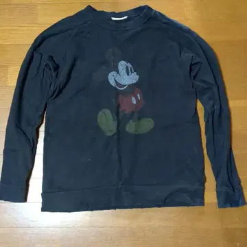 BEAMS 디즈니 롱T 데미지 가공 M 블랙