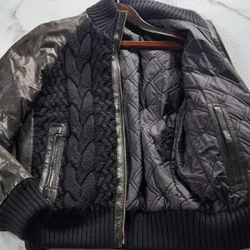 구하기 어려움 XL 상당 HUGO BOSS 가죽 자켓 리버서블 니트