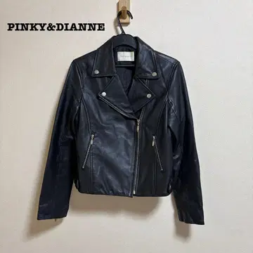 PINKY&DIANNE 램 가죽 라이더 자켓 양가죽 36 블랙