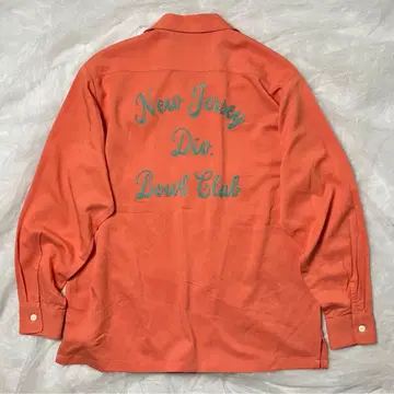 휴스턴 볼링 셔츠 레이온 오픈 카라 셔츠 긴팔 자수 M