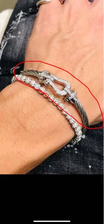 실버 925 편자 팔찌