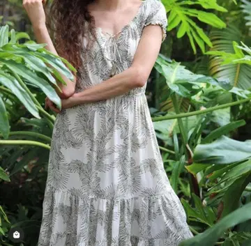 Angelsbythese*나라니 리프 무늬 원피스 미사용 새상품