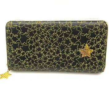 츠모리치사토 별 무늬 자수 장지갑