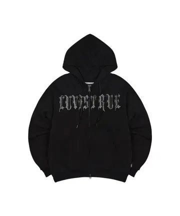 luv is true GLITTER HOOD ZIP UP BLACK