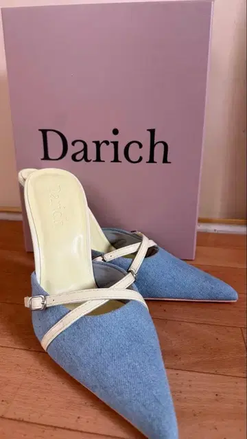 Darich 내로우 크로스 벨트 뮬 블루 XL 25 펌프스