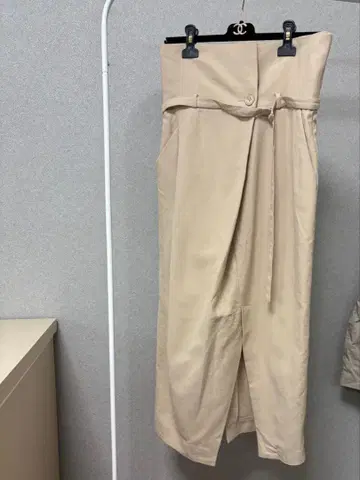 엔폴드 하이웨스트 스커트 베이지 36