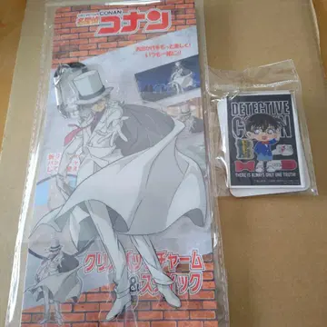 명탐정 코난 괴도 키드 클리어 백참 & 스틱 + 코난 키링