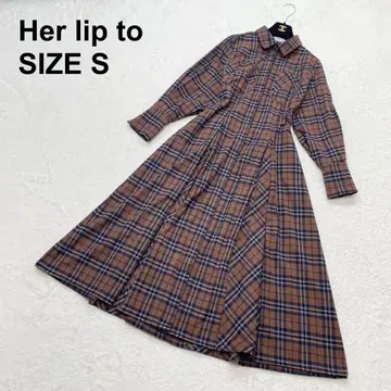 하립투 체크 플리츠 셔츠 원피스 A라인 성숙/러블리 (9995