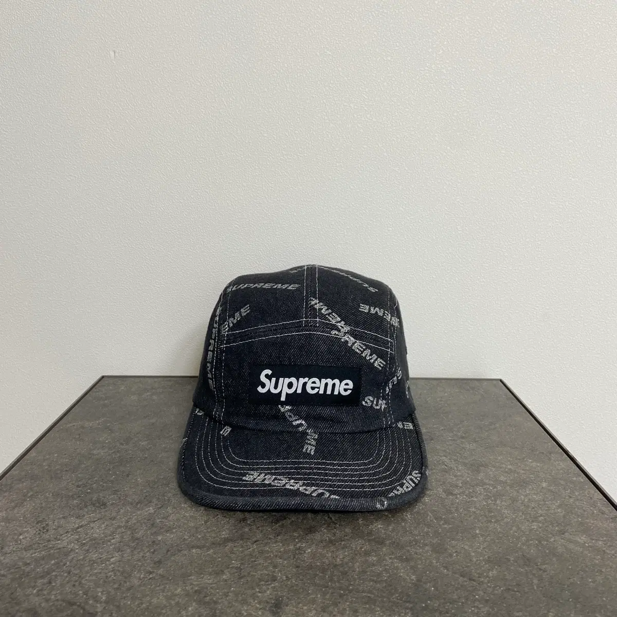 Supreme Stone Washed Black Box Logo Camp Cap Hat | Bunjang Global