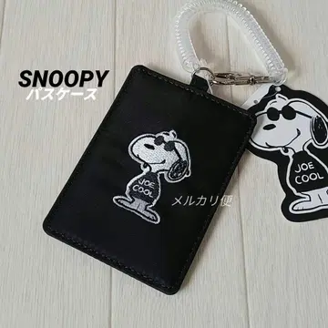 스누피 패스케이스 교통카드 지갑 조쿨 로고 모노톤 블랙 1