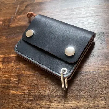 소가죽 트래커 지갑 미니 블랙 2mm