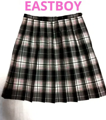 EAST BOY 체크 무늬 플리츠 스커트