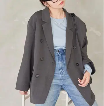 [ 새상품급 ] 더블 테일러드 자켓 freak's store 그레이