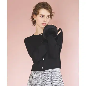 앙데팡당 소매 퍼 비쥬 가디건