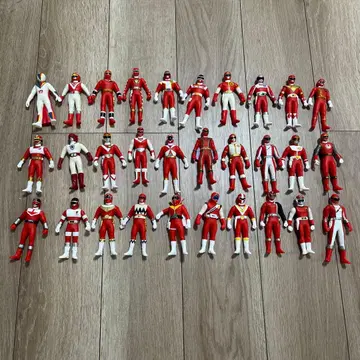 빨간색 슈퍼전대 히어로 피규어 세트 30개