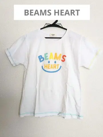BEAMS HEART 빔즈 커플 코디 티셔츠 스마일 로고 스마일