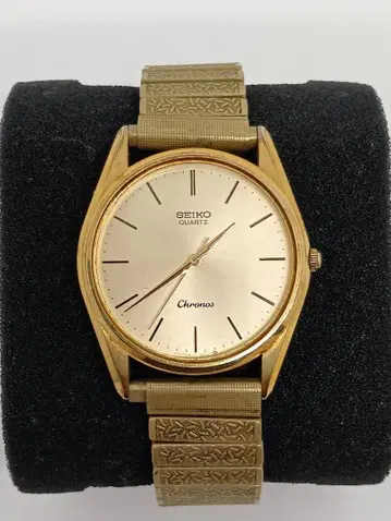 SEIKO Chronos 골드 쿼츠 손목시계 작동 확인 완료