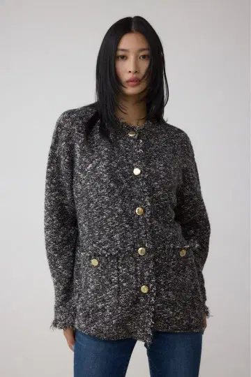 택 포함 새상품 아줄바이마우지 트위드 라이크 니트 가디건 M 사이즈