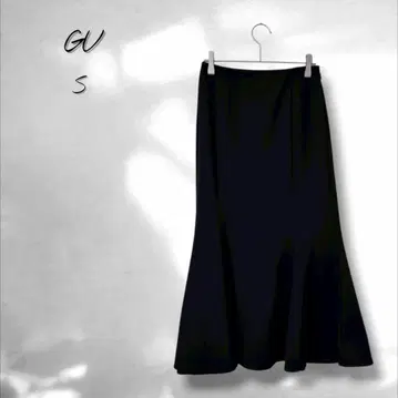 [지유] 티셔츠 머메이드 롱 스커트 심플 고급 블랙 S