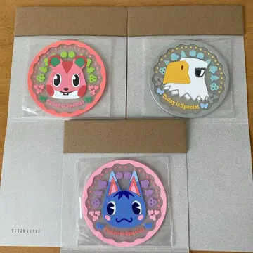 모여봐요 동물의 숲 클리어 러버 코스터 3종 세트