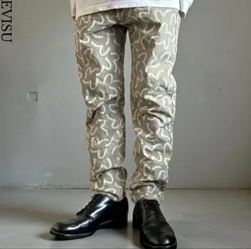 새상품급 EVISU W32 올 패턴 갈매기 자카드 데님 KEIJU 착용