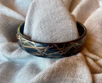 블랙 옻칠 팔찌 골드 컬러 옻칠 채색