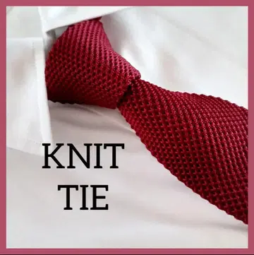 새상품급 니트 타이 넥타이 내로우 타이 레드 빨간색 무지