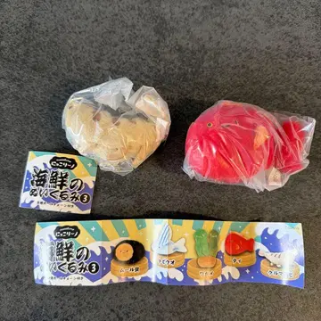 닛코리노 해산물 봉제 인형 3 쿠루마에비 타이 캡슐 토이