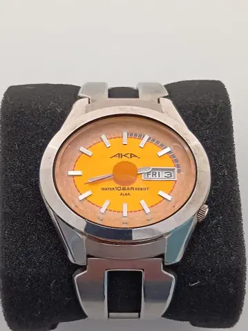 SEIKO ALBA AKA 오렌지 손목시계 (쿼츠) 작동 확인 완료