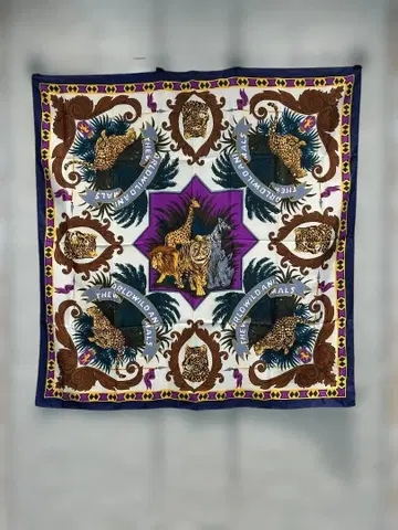 실크 스카프 호랑이 레오파드 프린트