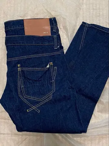 [ and it_ ] 레이어드 스타일 데님 사루엘 다크 블루 빅 사이즈