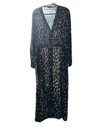 UNIQLO 꽃무늬 롱 원피스 3XL 블랙 새상품급 봄/여름