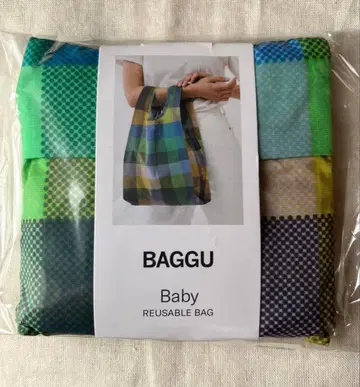 BAGGU 베이비 마드라스 그린 체크 미사용 새상품 단종 상품