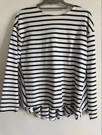 빔즈 Ray BEAMS 보더 긴팔 상의 프리 사이즈